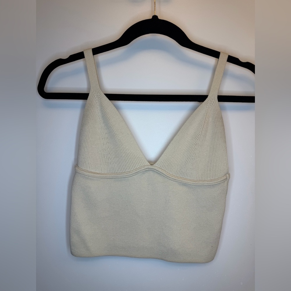 Zara Cream Knit Crop Top